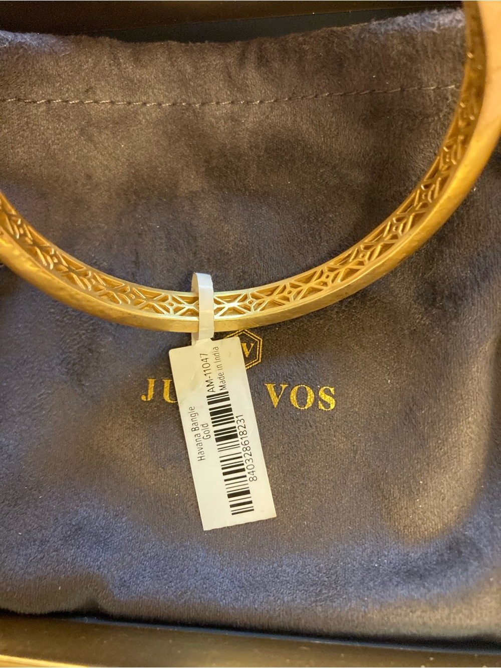 Julie Vos Gold Havana Geometric Bangle Bracelet Small - Picture 2 of 4